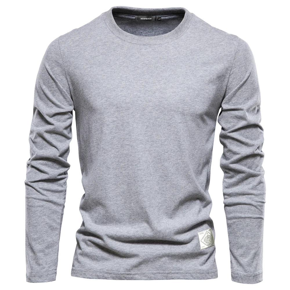 Everyday Classic Long Sleeve Tee — 100% Cotton Men's Crew Neck