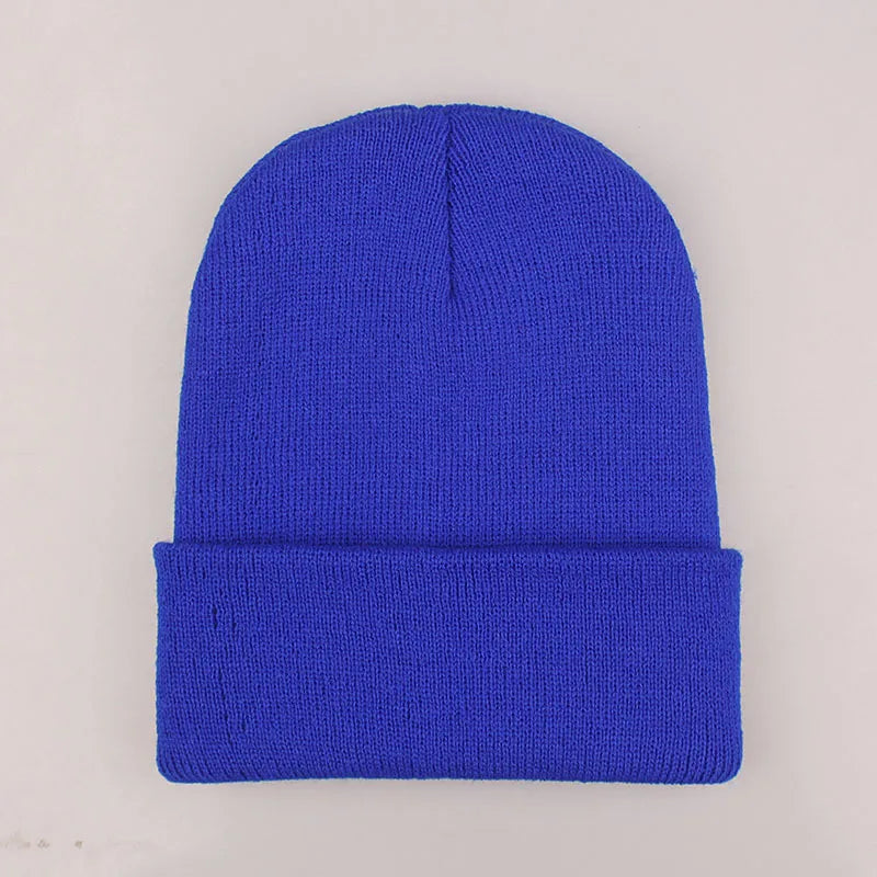 Solid Colors Men Women Woolen Knitted Beanie Hat Cap Winter Warm Soft Cotton Ski Caps Gorro Skull Knit Cap Mens Hats