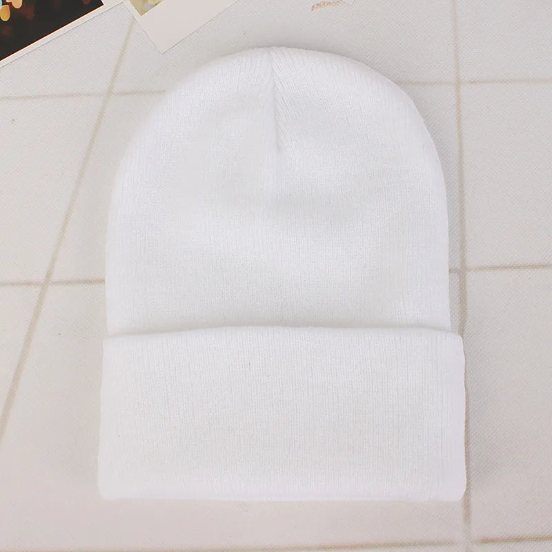 Solid Colors Men Women Woolen Knitted Beanie Hat Cap Winter Warm Soft Cotton Ski Caps Gorro Skull Knit Cap Mens Hats