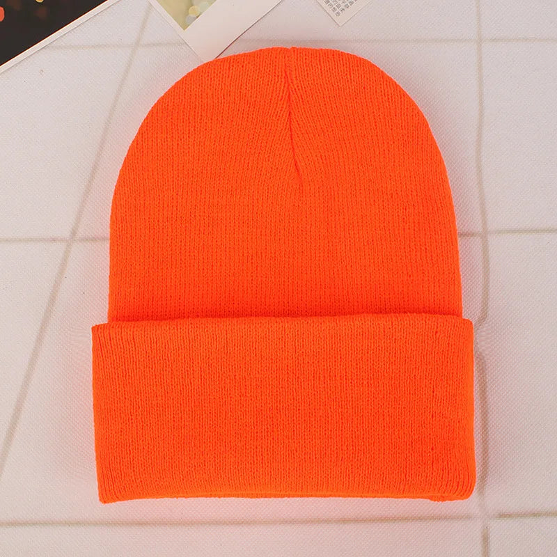 Solid Colors Men Women Woolen Knitted Beanie Hat Cap Winter Warm Soft Cotton Ski Caps Gorro Skull Knit Cap Mens Hats