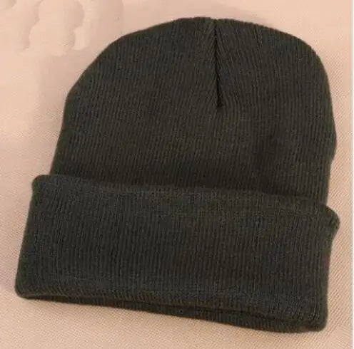 Solid Colors Men Women Woolen Knitted Beanie Hat Cap Winter Warm Soft Cotton Ski Caps Gorro Skull Knit Cap Mens Hats