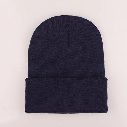 Solid Colors Men Women Woolen Knitted Beanie Hat Cap Winter Warm Soft Cotton Ski Caps Gorro Skull Knit Cap Mens Hats