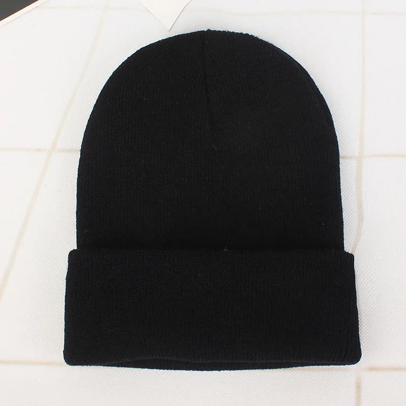 Solid Colors Men Women Woolen Knitted Beanie Hat Cap Winter Warm Soft Cotton Ski Caps Gorro Skull Knit Cap Mens Hats