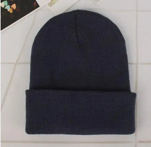 Solid Colors Men Women Woolen Knitted Beanie Hat Cap Winter Warm Soft Cotton Ski Caps Gorro Skull Knit Cap Mens Hats