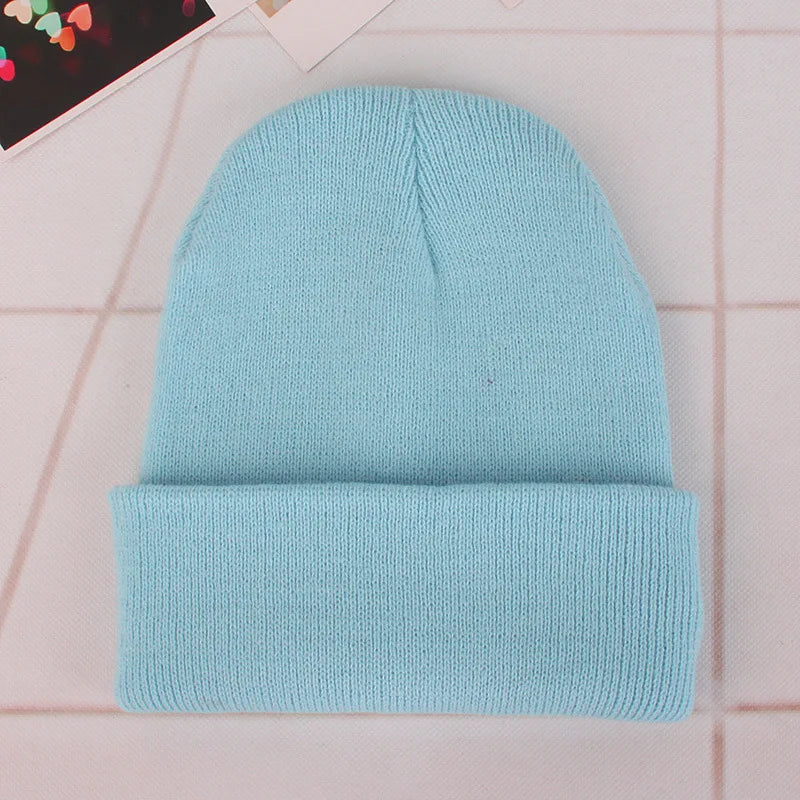 Solid Colors Men Women Woolen Knitted Beanie Hat Cap Winter Warm Soft Cotton Ski Caps Gorro Skull Knit Cap Mens Hats
