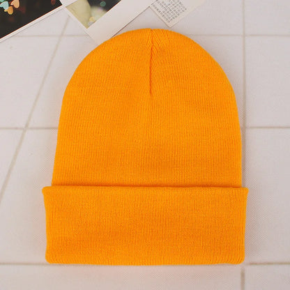 Solid Colors Men Women Woolen Knitted Beanie Hat Cap Winter Warm Soft Cotton Ski Caps Gorro Skull Knit Cap Mens Hats