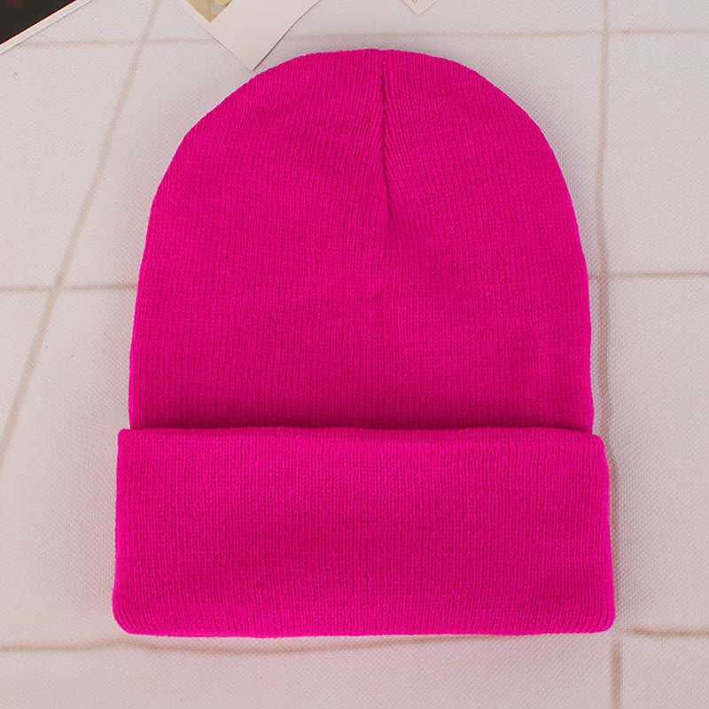 Solid Colors Men Women Woolen Knitted Beanie Hat Cap Winter Warm Soft Cotton Ski Caps Gorro Skull Knit Cap Mens Hats