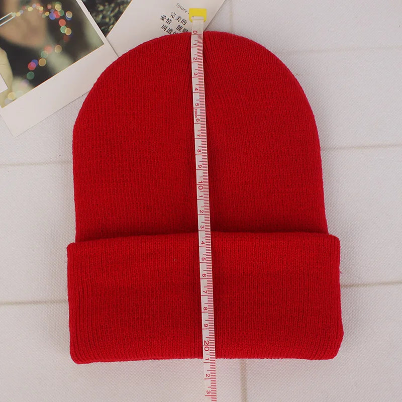 Solid Colors Men Women Woolen Knitted Beanie Hat Cap Winter Warm Soft Cotton Ski Caps Gorro Skull Knit Cap Mens Hats