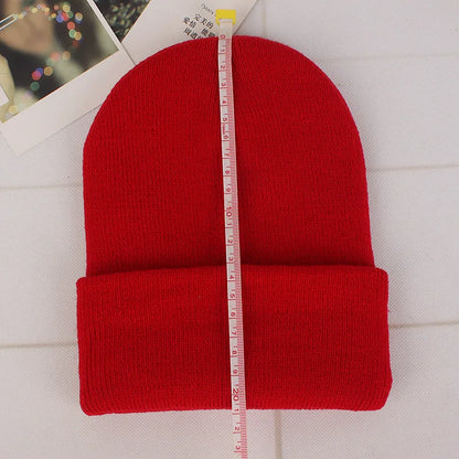 Solid Colors Men Women Woolen Knitted Beanie Hat Cap Winter Warm Soft Cotton Ski Caps Gorro Skull Knit Cap Mens Hats