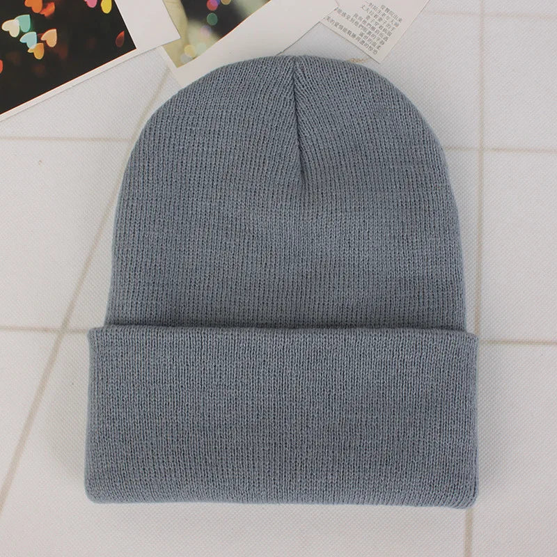 Solid Colors Men Women Woolen Knitted Beanie Hat Cap Winter Warm Soft Cotton Ski Caps Gorro Skull Knit Cap Mens Hats
