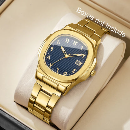 Quartz Luxury Men timepiece Watches, fashinable Stainless Steel Strap with Calendar