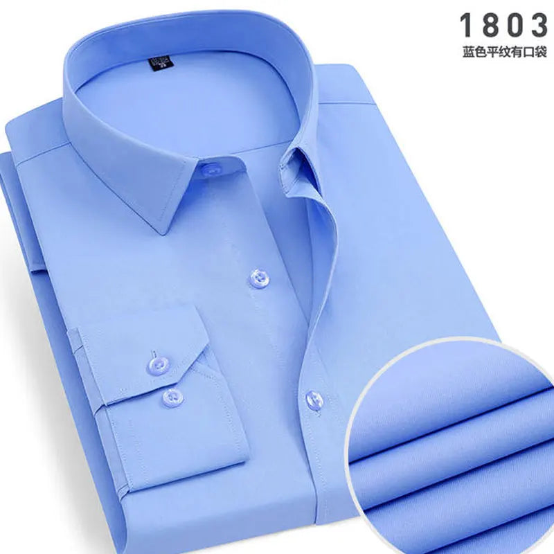 Non-Iron Striped Shirt — Men's Slim Fit Business Casual Long Sleeve