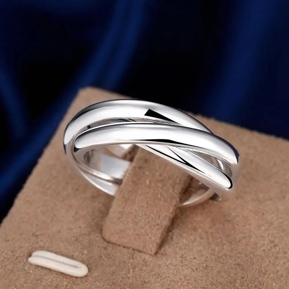 Ladies Wedding Beautiful Charm Fashion Women 925 Sterling Silver Rings Jewelry Cute Lover Gift