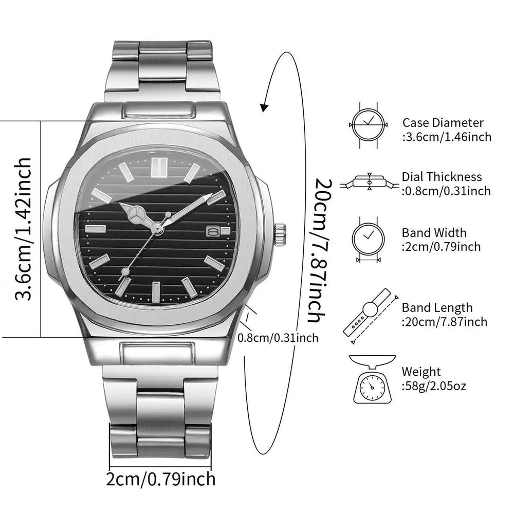 Mens Luxury Quartz Business Watch Steel Band