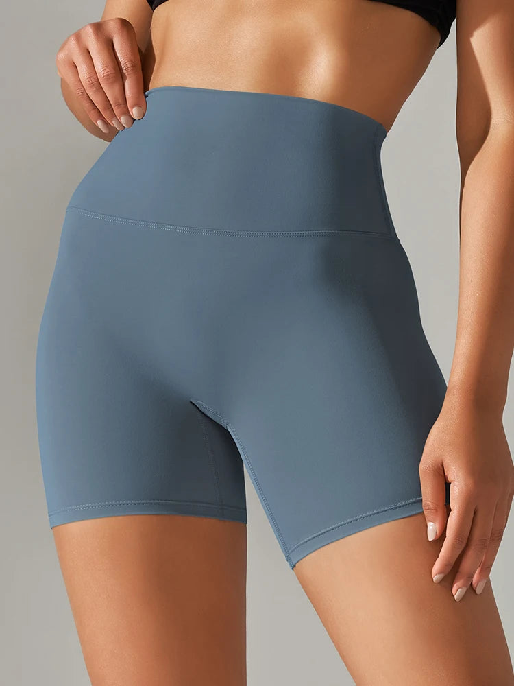Squat-Proof High-Waist Yoga Shorts — Women's Quick-Dry Gym Shorts