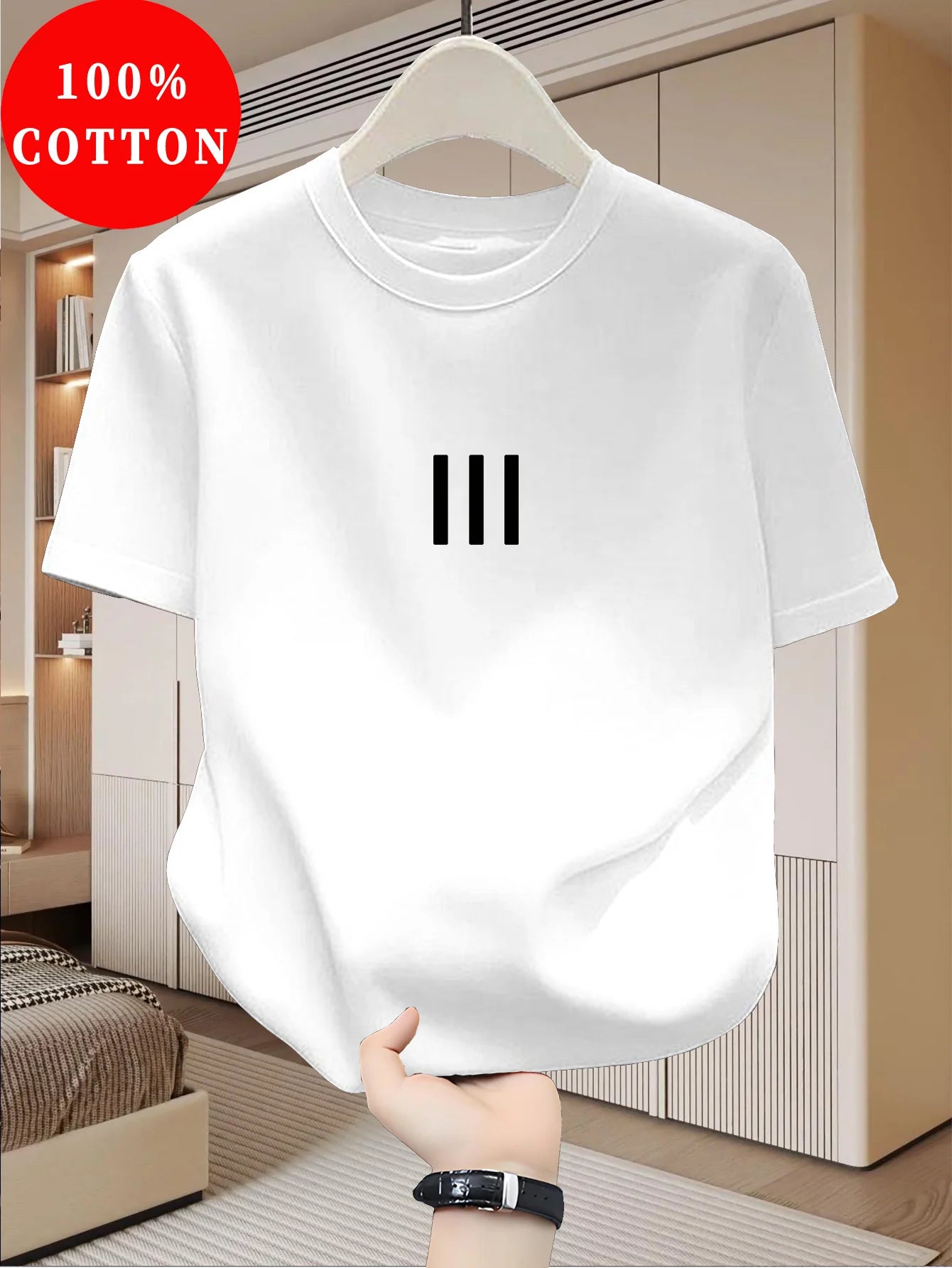 Large Letter Print Tee — Unisex 100% Cotton Loose Fit High Street T-Shirt