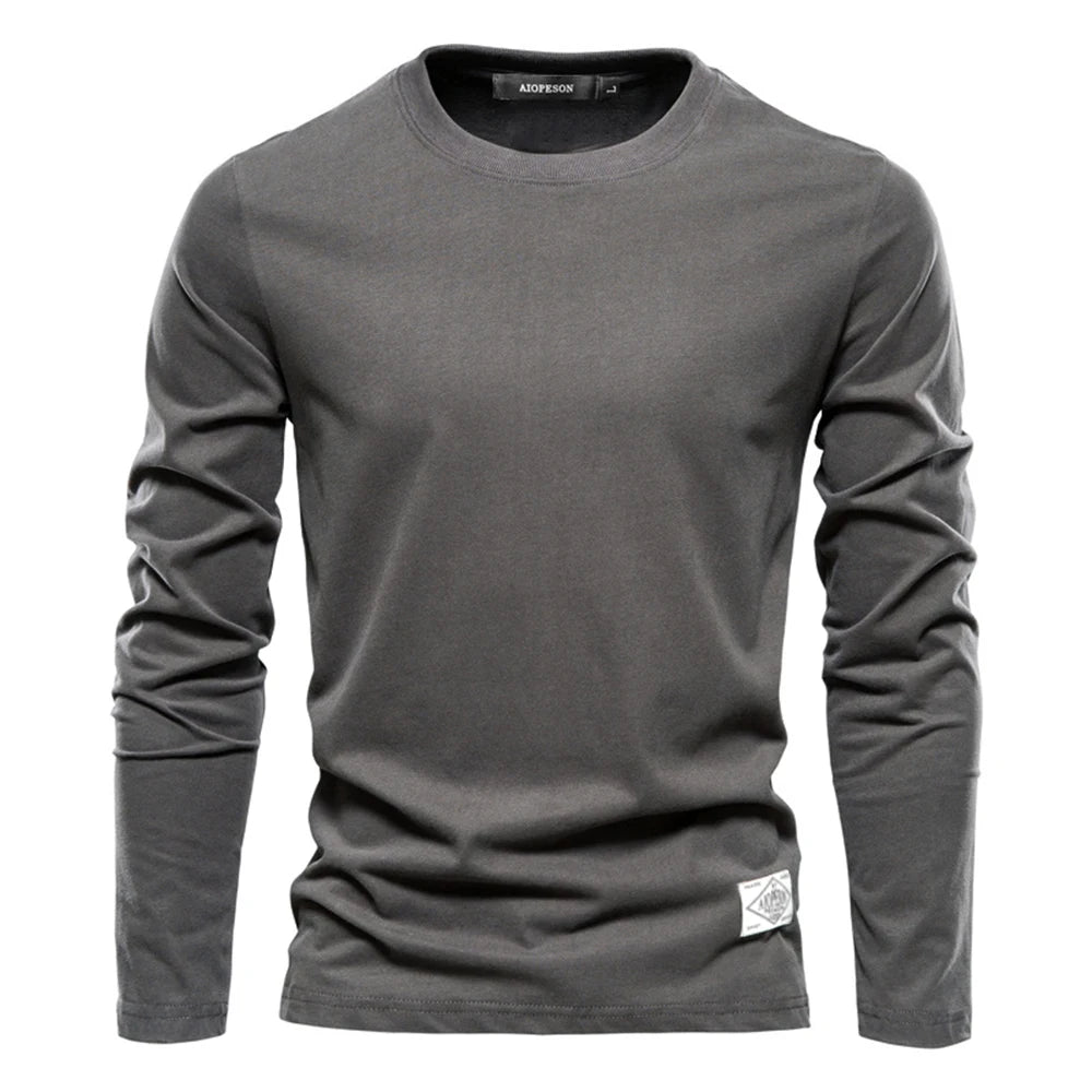 Everyday Classic Long Sleeve Tee — 100% Cotton Men's Crew Neck