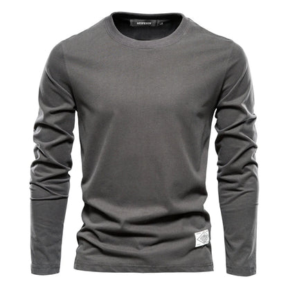 Everyday Classic Long Sleeve Tee — 100% Cotton Men's Crew Neck