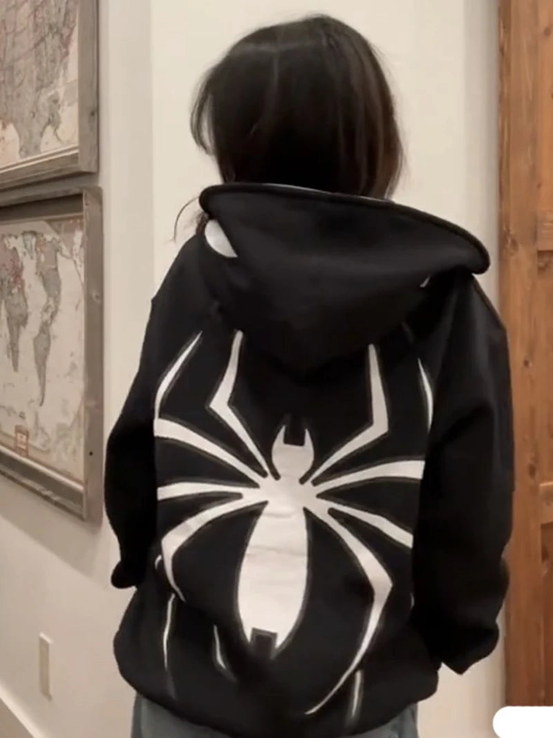 Y2K Spider Zip Hoodie
