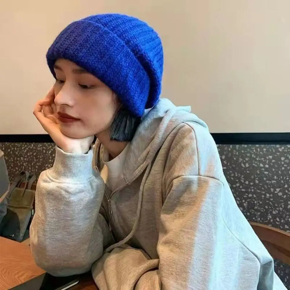Fashion Winter Warm Hats for Women Casual Stacking Knitted Bonnet Caps Men Hats Solid Color Hip Hop Unisex Female Beanies