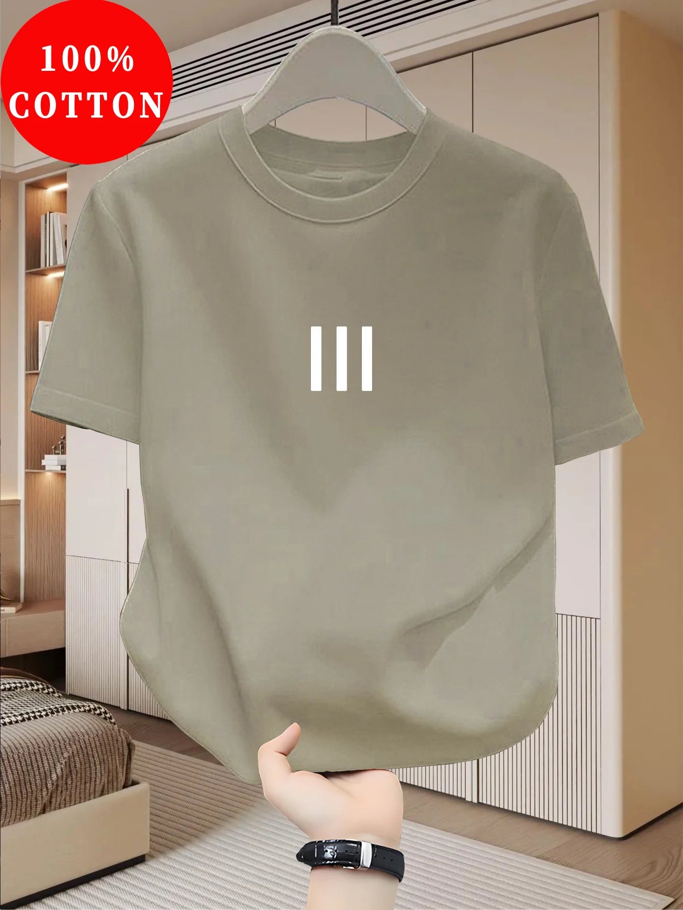 Large Letter Print Tee — Unisex 100% Cotton Loose Fit High Street T-Shirt