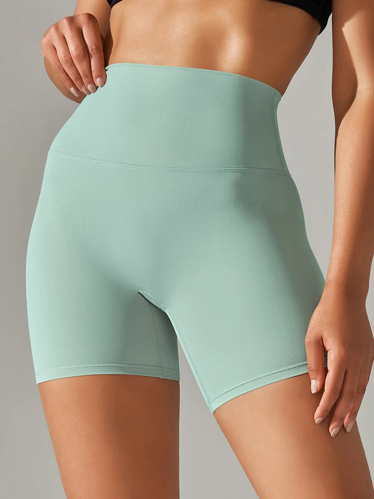 Squat-Proof High-Waist Yoga Shorts — Women's Quick-Dry Gym Shorts