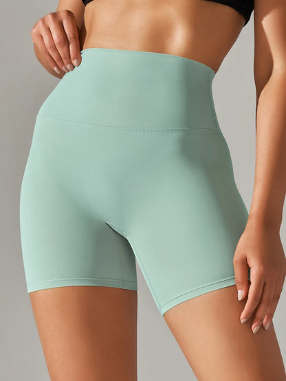 Squat-Proof High-Waist Yoga Shorts — Women's Quick-Dry Gym Shorts