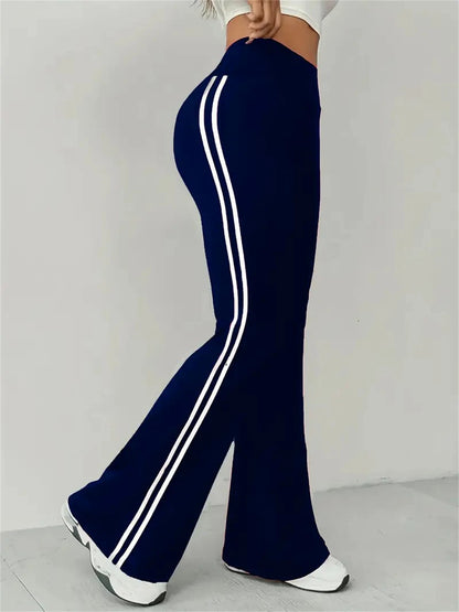Street Chic High-Waist Flare Trousers — Women's Slim Fit Pants