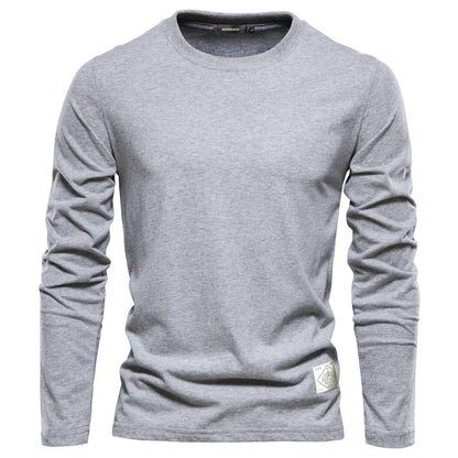 Everyday Classic Long Sleeve Tee — 100% Cotton Men's Crew Neck