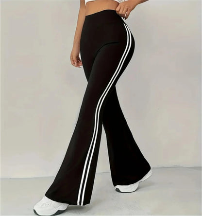Street Chic High-Waist Flare Trousers — Women's Slim Fit Pants