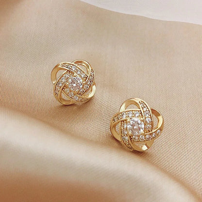 Cross Zircon Stud Earrings