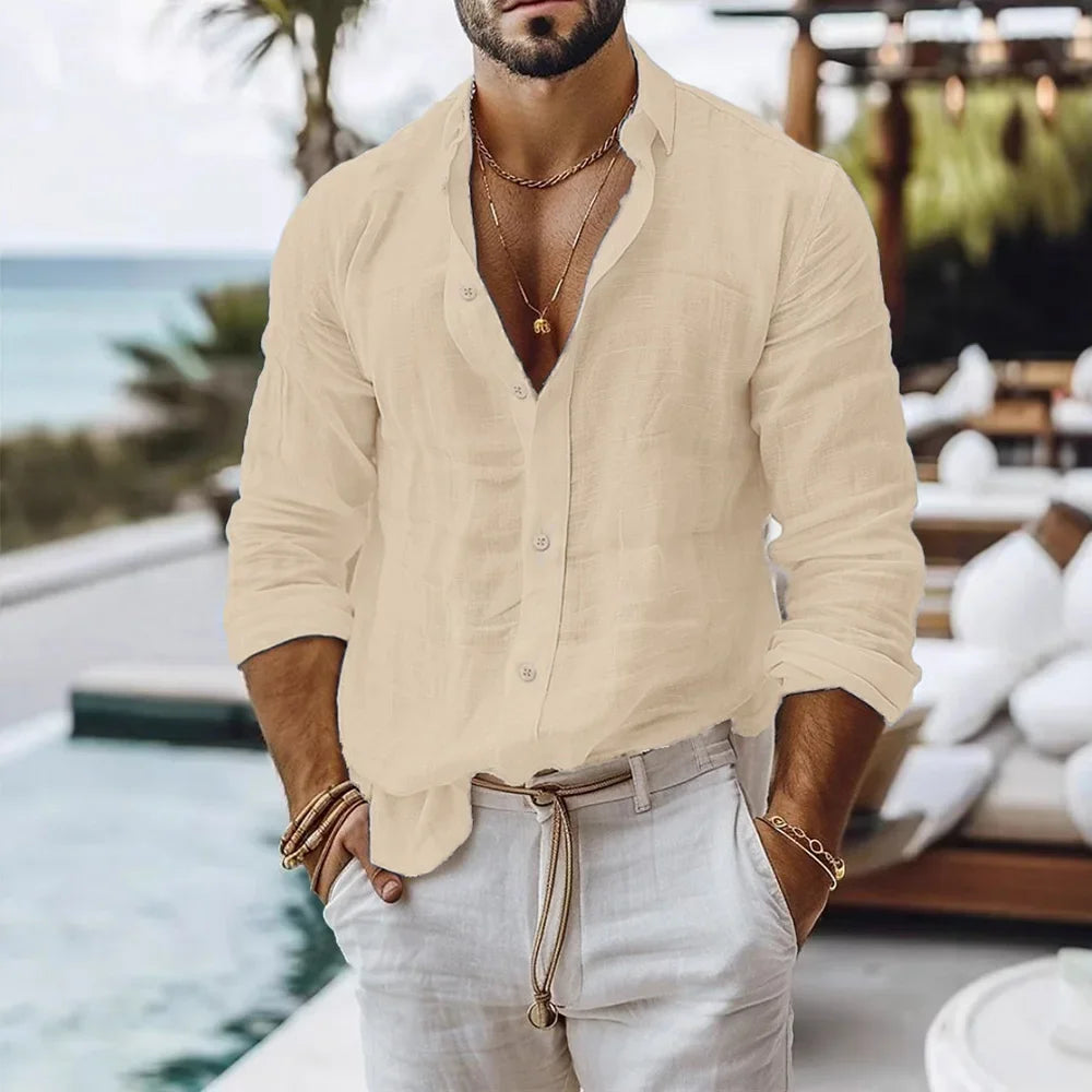 Cotton Linen Beach Shirt