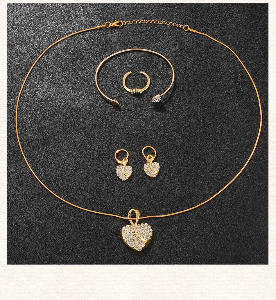 Women's Quartz Gold Watch, Luxury Ring Necklace Earring Rhinestone Fashion, Casual Ladies Jewelry Set The No1 Thing You Need For This Summer