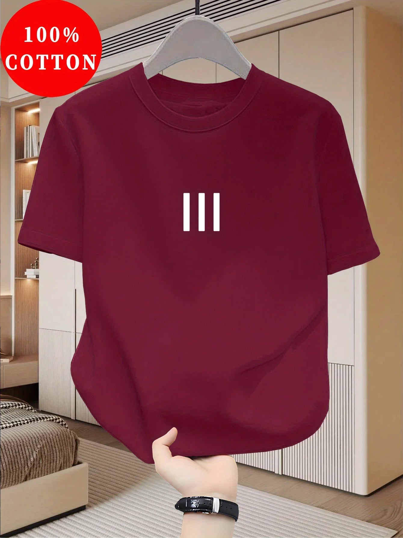 Large Letter Print Tee — Unisex 100% Cotton Loose Fit High Street T-Shirt