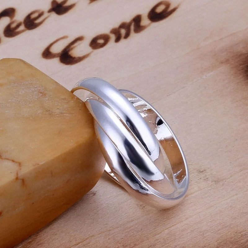 Ladies Wedding Beautiful Charm Fashion Women 925 Sterling Silver Rings Jewelry Cute Lover Gift