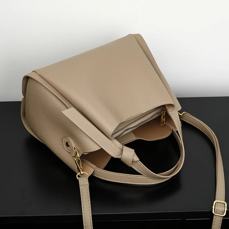 Luxury Handbags Retro Fashion Simple New Large Capacity Bucket Bag