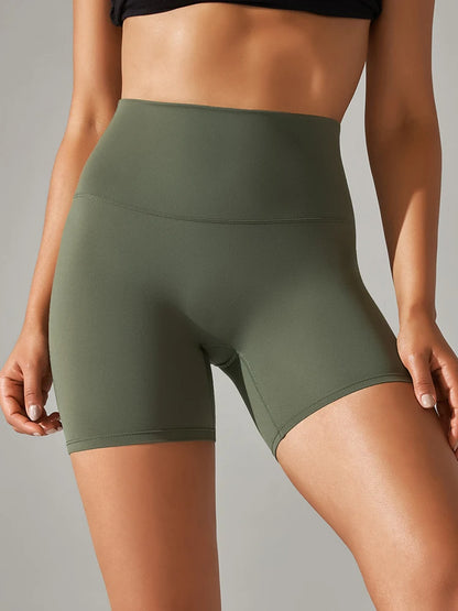 Squat-Proof High-Waist Yoga Shorts — Women's Quick-Dry Gym Shorts