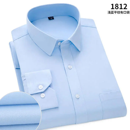 Non-Iron Striped Shirt — Men's Slim Fit Business Casual Long Sleeve