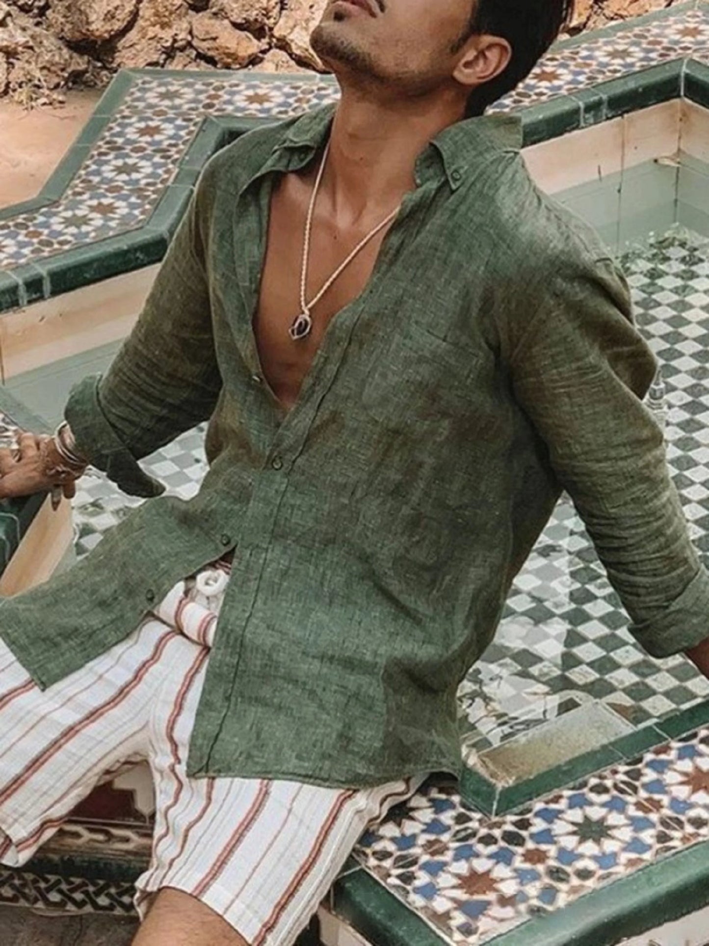 Lightweight Lapel Shirt — Men's Casual Long Sleeve Outdoor Cardigan