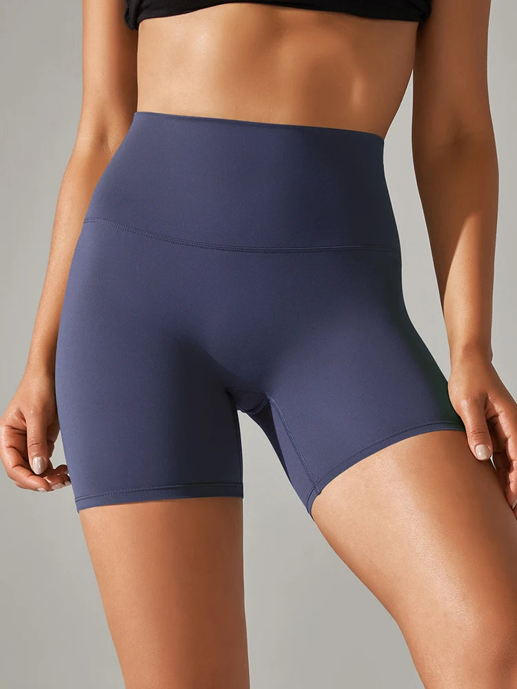 Squat-Proof High-Waist Yoga Shorts — Women's Quick-Dry Gym Shorts
