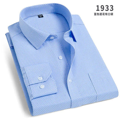 Non-Iron Striped Shirt — Men's Slim Fit Business Casual Long Sleeve
