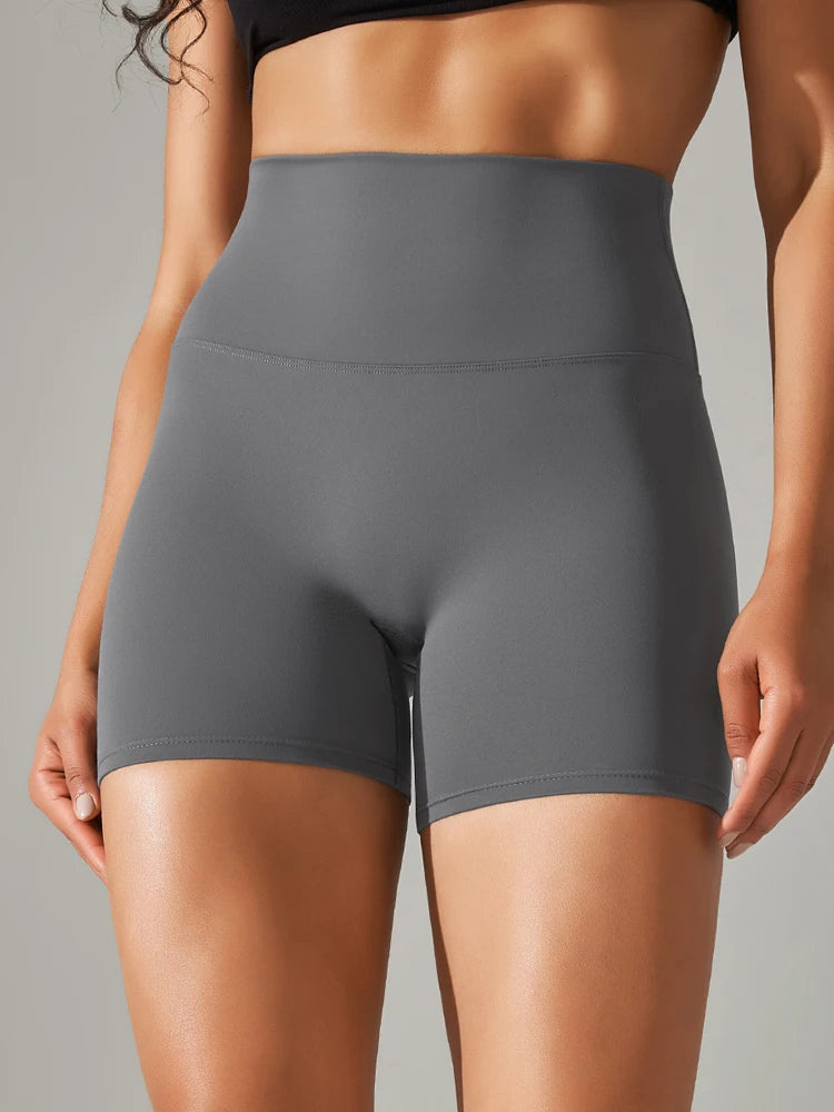 Squat-Proof High-Waist Yoga Shorts — Women's Quick-Dry Gym Shorts