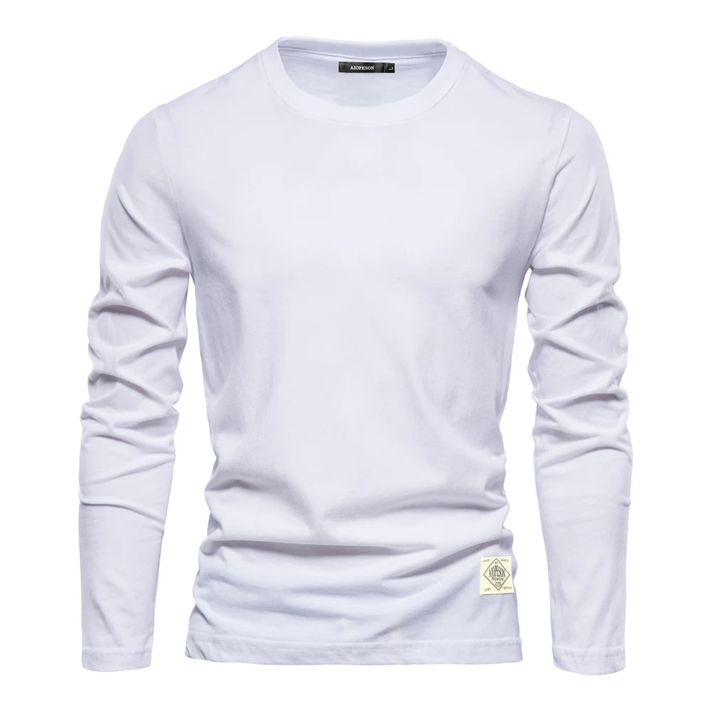 Everyday Classic Long Sleeve Tee — 100% Cotton Men's Crew Neck