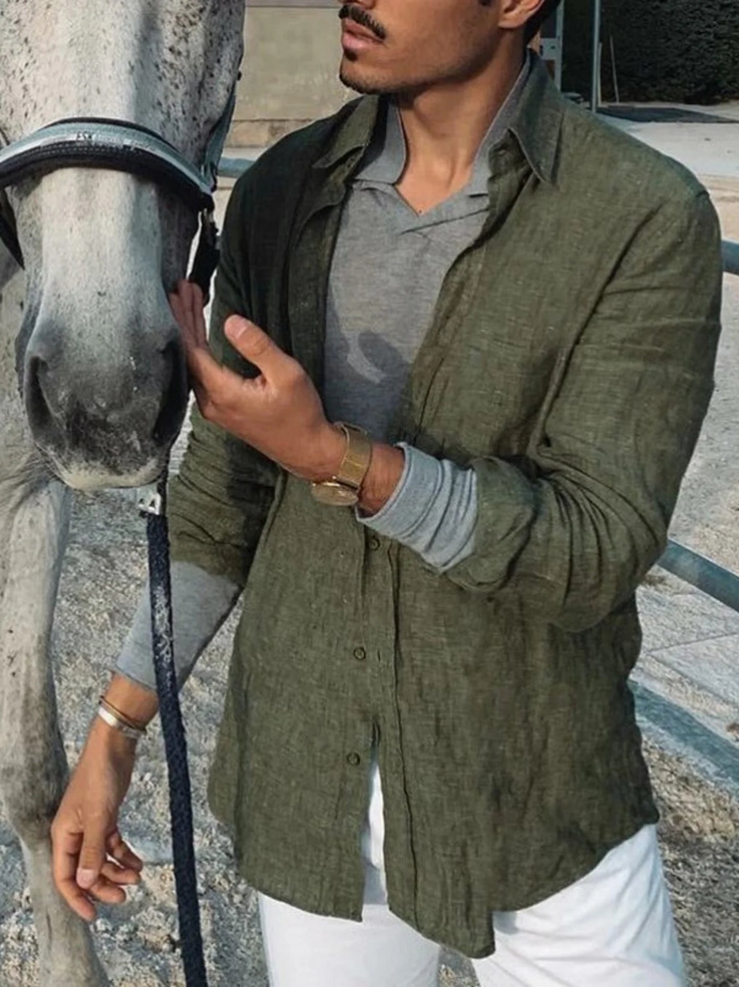 Lightweight Lapel Shirt — Men's Casual Long Sleeve Outdoor Cardigan