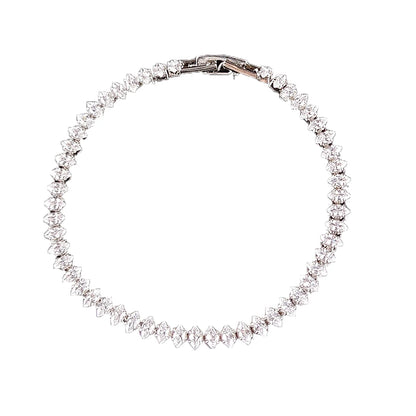 2024 New Marquise Oval Square Cut Luxury Silver Color on Hand Tennis Bracelet Bangle for Women
