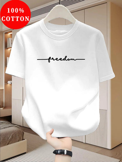 Large Letter Print Tee — Unisex 100% Cotton Loose Fit High Street T-Shirt