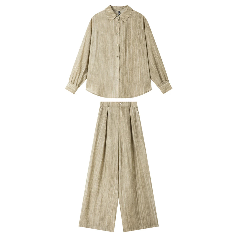 VIMLY Texture Shirt & Pants Set Two Piece - Perfect Fit For The Perfect Night