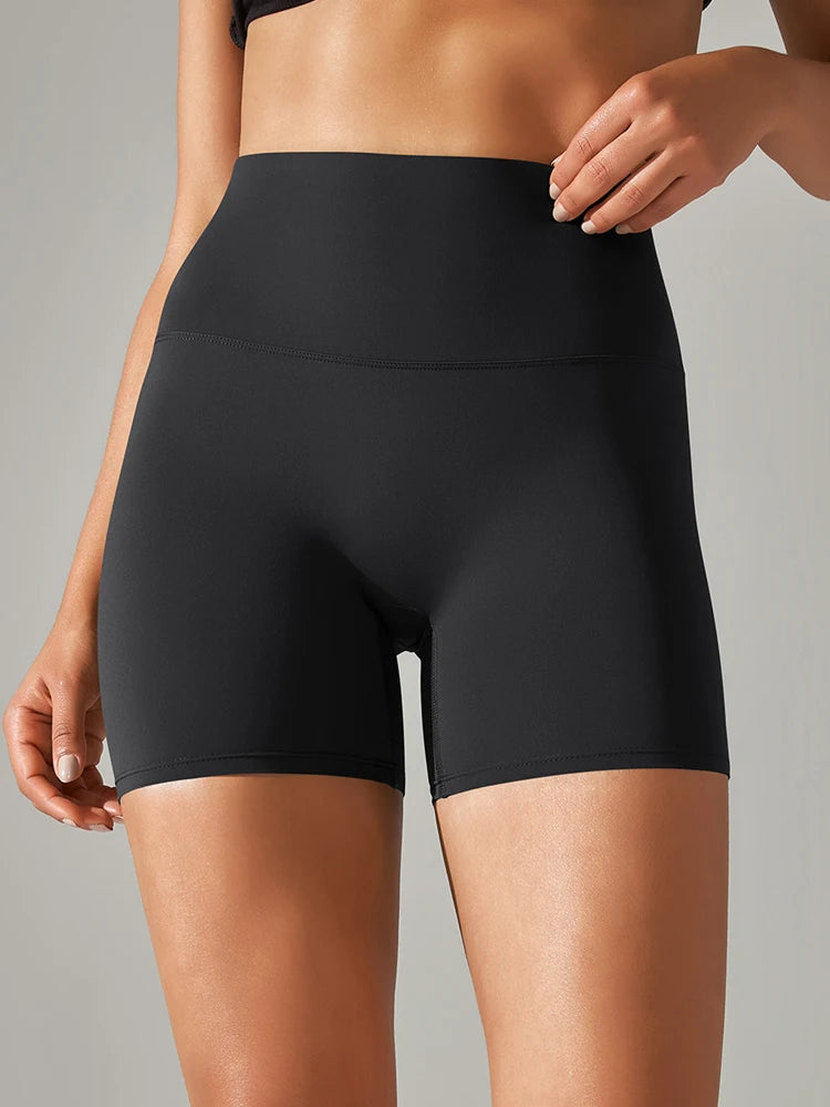 Squat-Proof High-Waist Yoga Shorts — Women's Quick-Dry Gym Shorts
