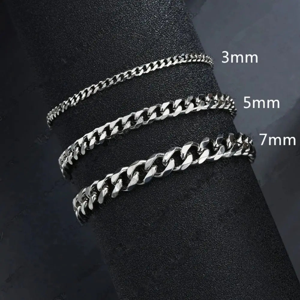 Wannee Cuban Chain Bracelet 3,5,7mm Width