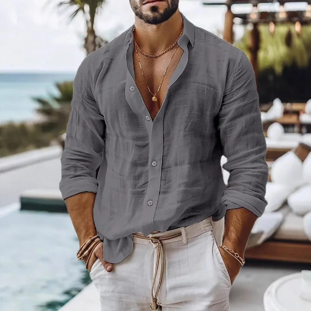 Cotton Linen Beach Shirt